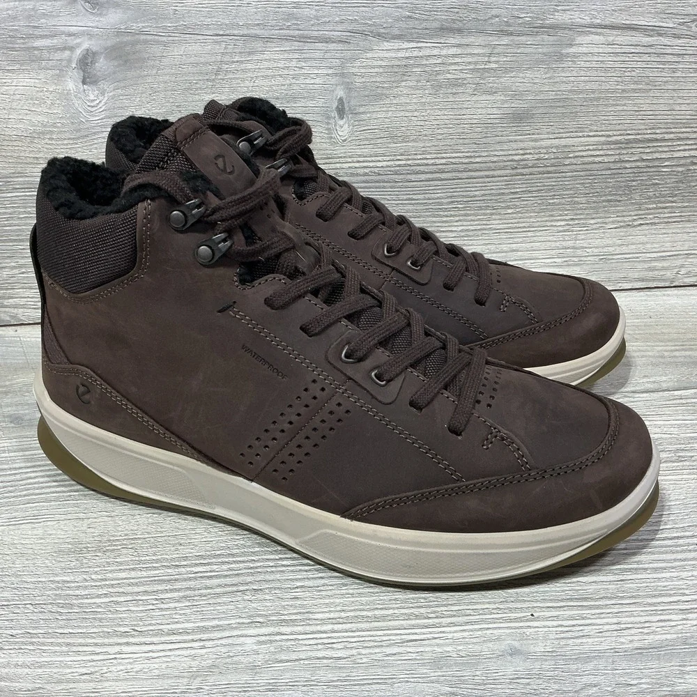 ECCO Byway 2.0 Waterproof Lace-up Boots Brown Leather Size EU 46 12-12.5 US NEW